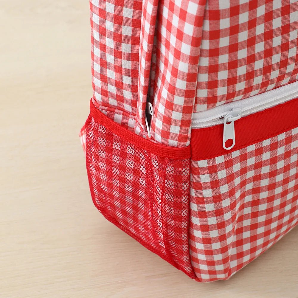 Mochila Escolar para Niños Pequeños, Mochila Linda con Estampado de Cuadros para Niñas, 12 Pulgadas para Preescolar y Jardín de Infancia, 15 Pulgadas para Adolescentes de Secundaria
