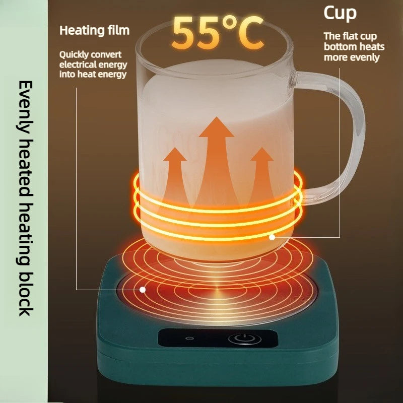 Calentador de Tazas Inteligente a 55 Grados, Enchufe EU/US 220V/110V, Almohadilla Térmica Aislada, Posavasos Calefactor para Leche, Café, Oficina, Té, Uso Doméstico