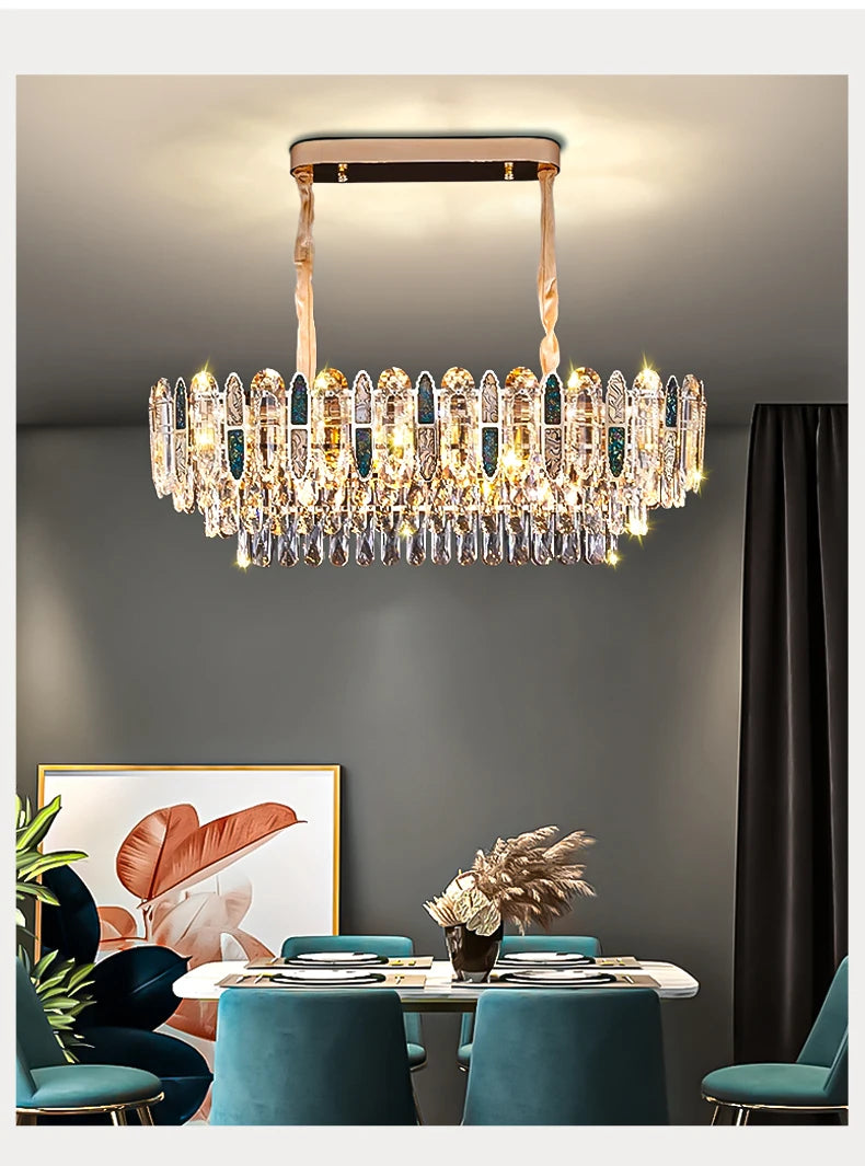 Techo para comedor, candelabro de cristal Led moderno, lámpara colgante de techo para sala de estar, Villa, Loft, iluminación colgante