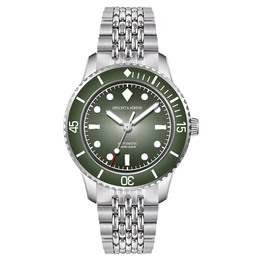 Nuevo Reloj de Buceo para Hombre Specht & Söhne 2026, 39 mm, Vintage, Automático, Mecánico, Cristal de Zafiro, Luminoso BGW, Resistente al Agua 200 m