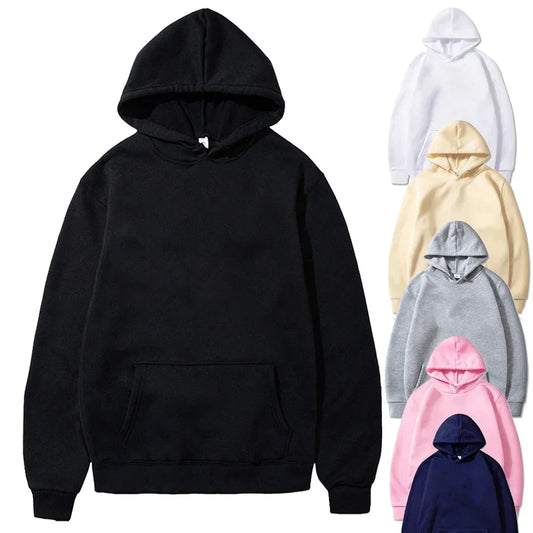 Sudaderas con capucha informales para hombre, sudaderas con capucha cálidas de lana para mujer, jerséis de primavera y otoño, sudaderas de gran tamaño de varios colores negros a la moda, Top