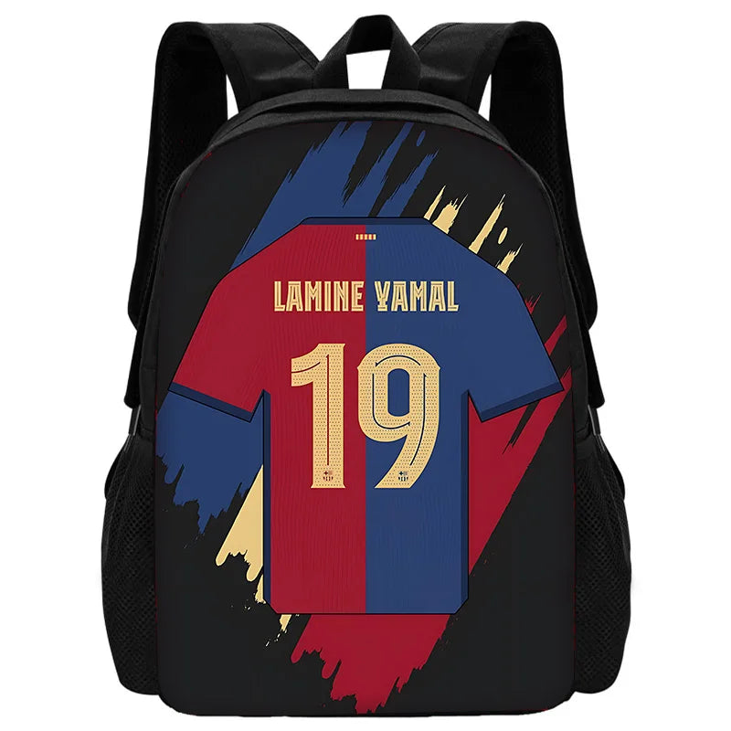 Mochila escolar para niños, fútbol, Lamine Yamals, con bolsas para el almuerzo, bolsas para lápices, mochilas escolares para niños y niñas, el mejor regalo