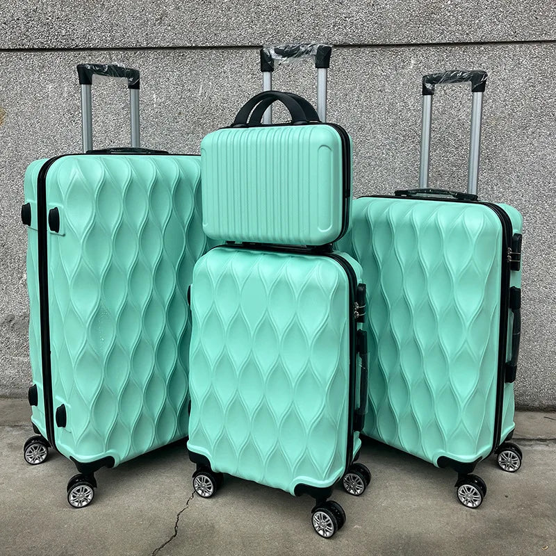 Juego de Maletas de Viaje de Cuatro Piezas con Ruedas Universales ABS, Juego de Maletas de Mano para Viajes y Viajes de Negocios en Tamaños de 14, 20, 24 y 28 Pulgadas