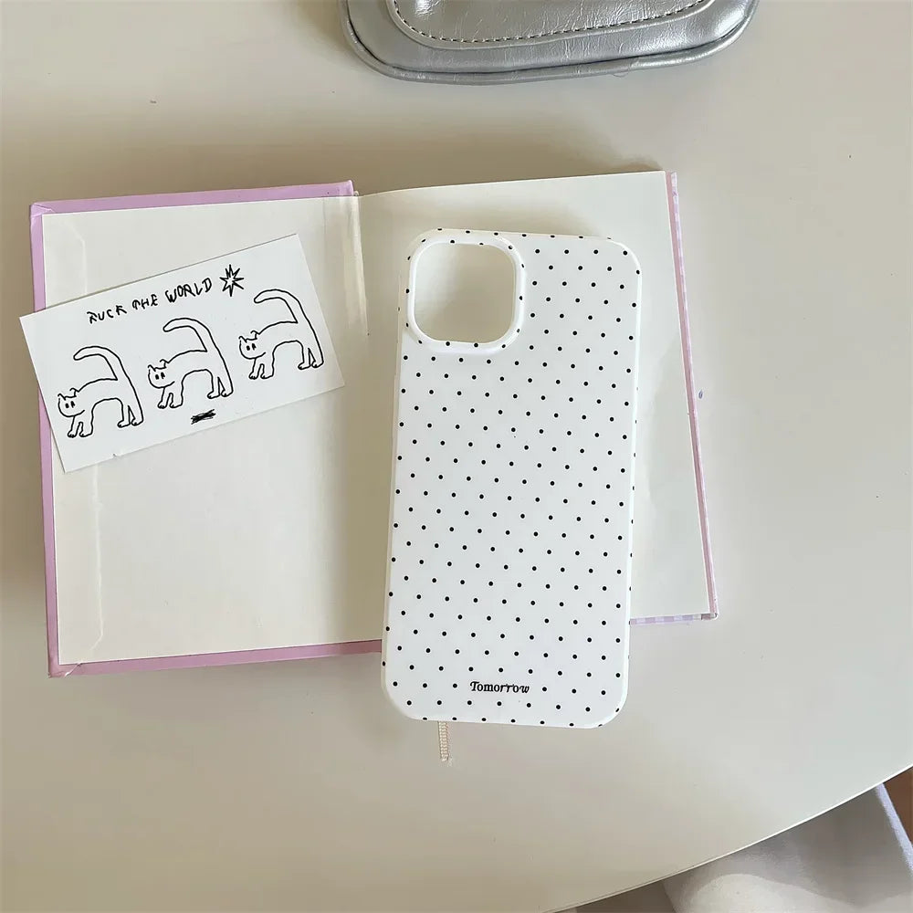 Funda de teléfono móvil pequeña y fresca de lunares INS para iPhone 17 16 15 14 13 12 Pro Max 11 funda ultrafina a prueba de golpes para iPhone Air
