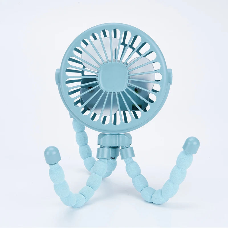 Ventilador Portátil para Cochecito de Bebé HOMEFISH, Ventilador Mini Oscilante con Clip, Funciona con Batería USB, con Trípode Flexible para Cochecito y Asiento de Auto