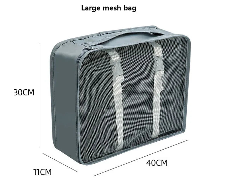 Juego de 7/8/9 piezas de bolsas de almacenamiento de viaje, artículos de tocador digitales, zapatos, bolsa organizadora de ropa, maleta, bolsa ordenada para ropa, juego de cubos de embalaje
