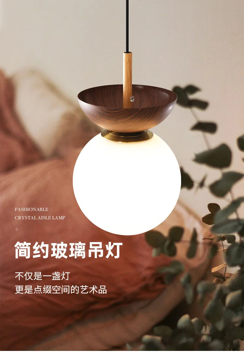 Lámparas para sala de estar, luz Led de techo para puerta de entrada japonesa, pasillo de aire, balcón nórdico, bola redonda