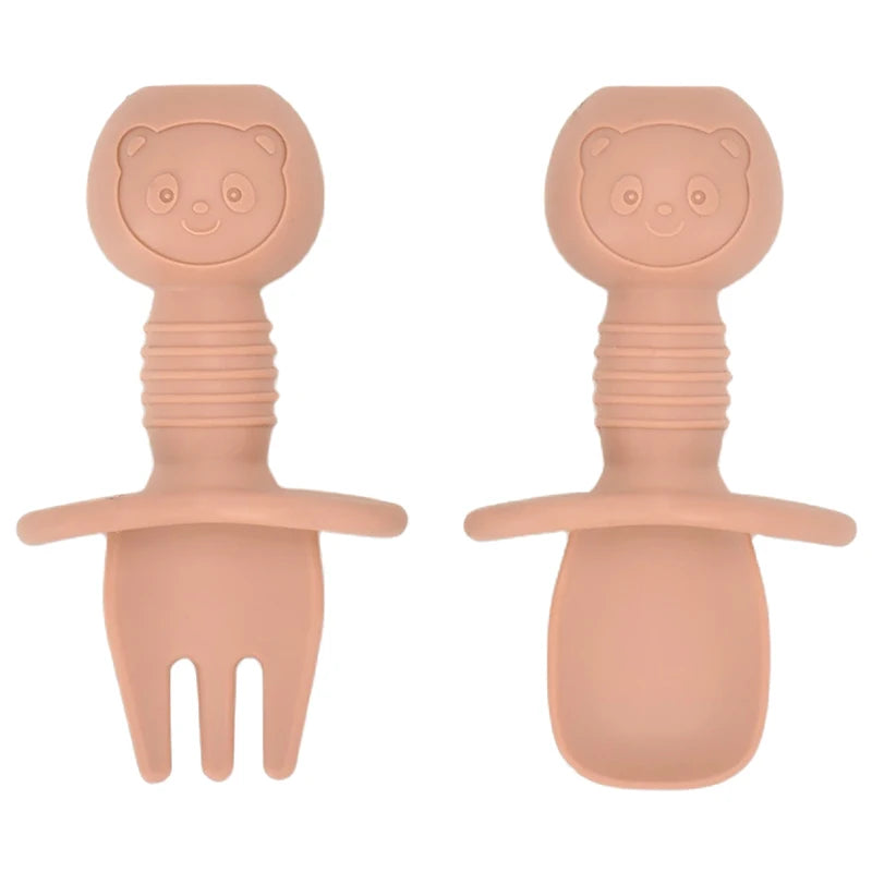 4 unids/set plato de comedor de silicona seguro para bebé, platos sólidos de dibujos animados para niños, juego de vajilla para bebé con cara sonriente, plato Retro para niños