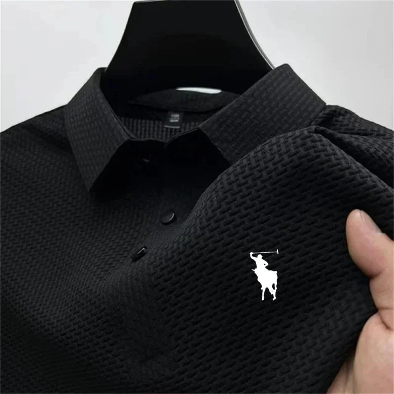 Camisetas de Manga Corta de Seda Helada para Hombre, Verano 2026, Frescas, Transpirables, Estilo Business-Casual, Polo Versátil