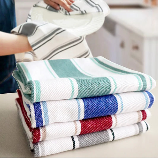 Paños de Cocina de Algodón, Paños de Tela a Rayas, Servilletas de Tela para el Hogar y la Cocina, Paños para Lavar Platos, Suministros para Restaurantes