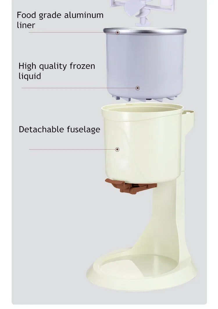 Máquina de helado Manual automática de sobremesa operación Simple Mini máquina de helado suave de gran capacidad para el hogar DI