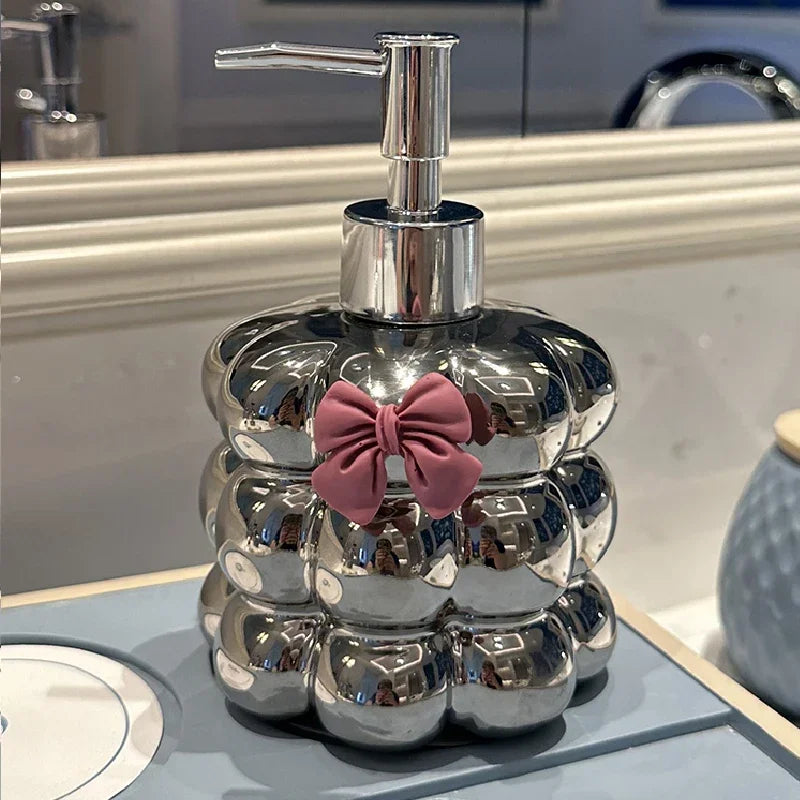 Suministros de baño, botella de emulsión de cerámica, botella de prensa de Gel de ducha para baño, dispensador de jabón creativo, decoración de baño moderna