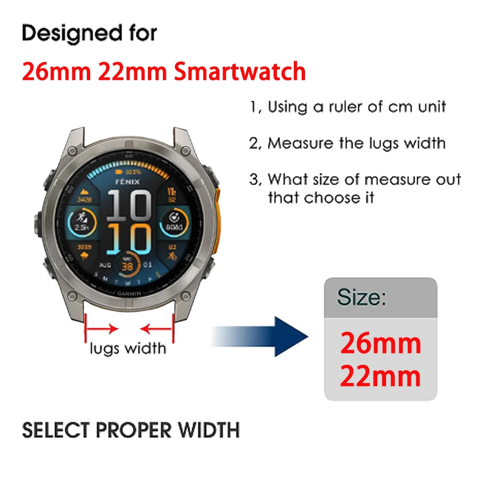 Correa deportiva de silicona QuickFit de 26 y 22mm para Garmin Fenix 7 7X PRO 6 6X GPS 5 5X Plus 3 HR Epix Pro instinto 2X