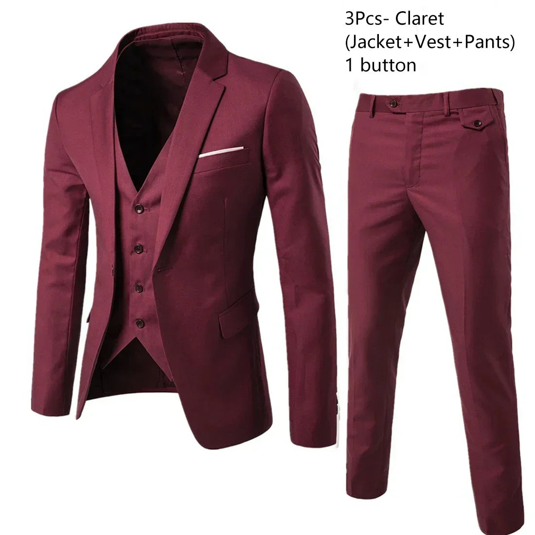 Trajes para hombre, conjunto de 3 piezas, moda elegante para boda, chaquetas completas clásicas, chaleco, pantalones, Blazers, traje Formal 2025