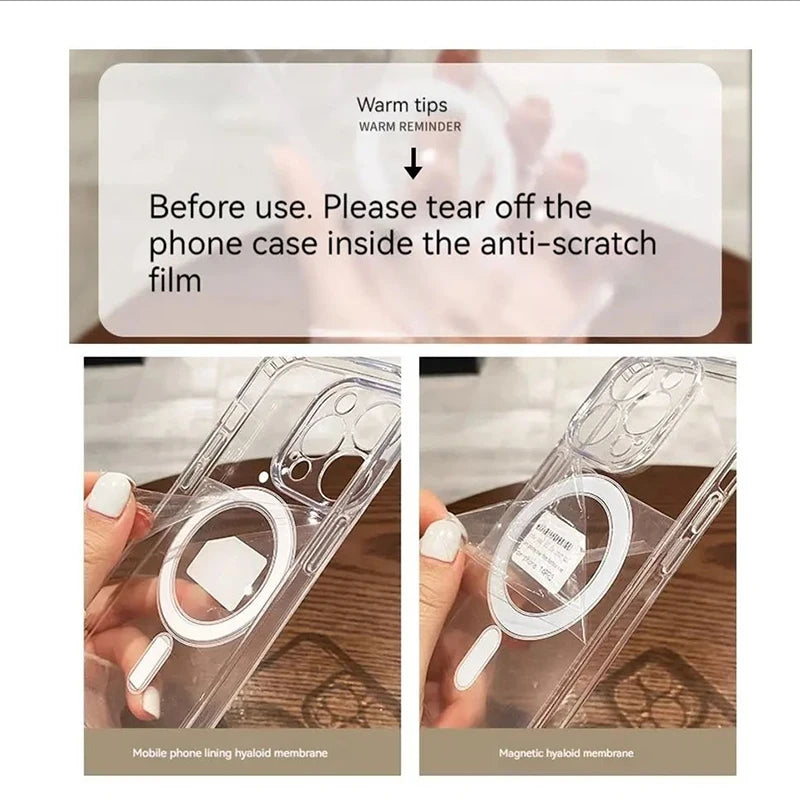 Funda de teléfono con carga magnética de titanio Natural mate para iPhone 16 15 14 13 12 11 Pro Max Plus Mini magsafe cubierta dura a prueba de golpes