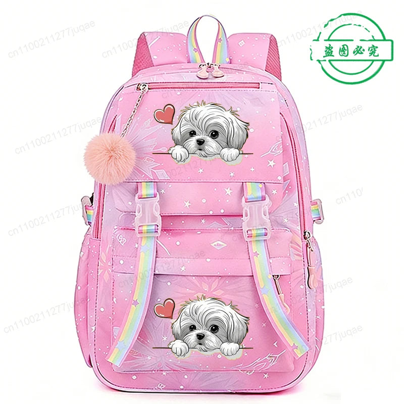 Mochila divertida con diseño de perro de Anime para niñas y niños, mochila informal para la escuela, mochila de dibujos animados, mochilas de viaje, regalo