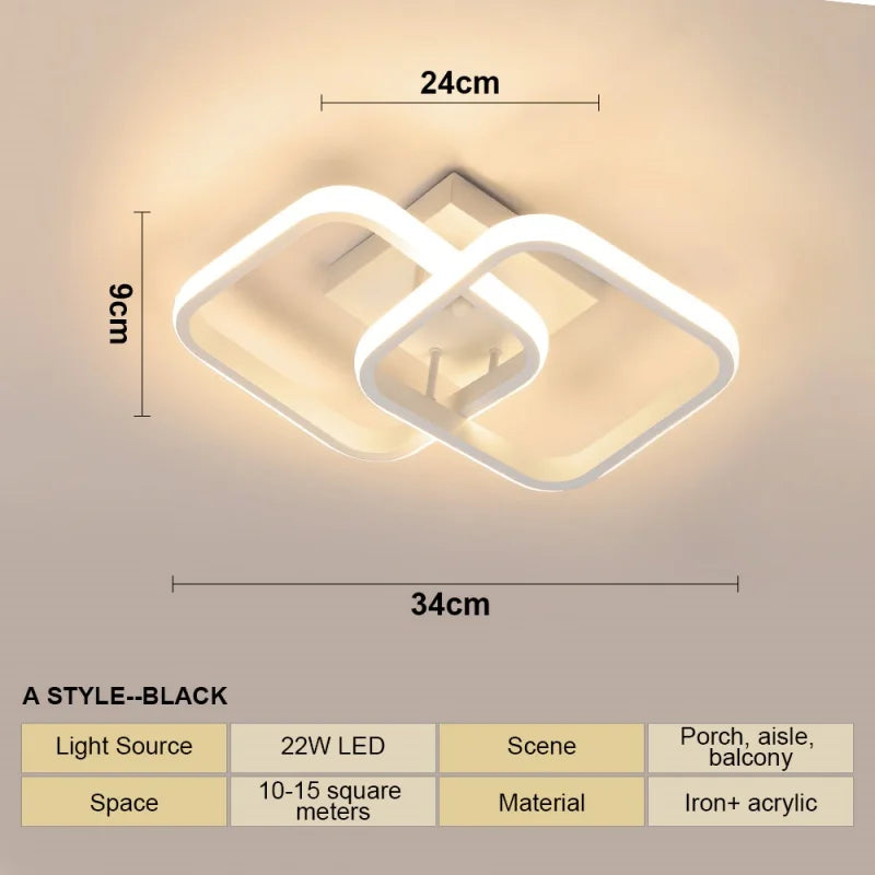 Lámpara de techo LED moderna para sala de estar, dormitorio, guardarropa, pasillo, escalera, luz de techo, decoración interior del hogar, accesorio de iluminación