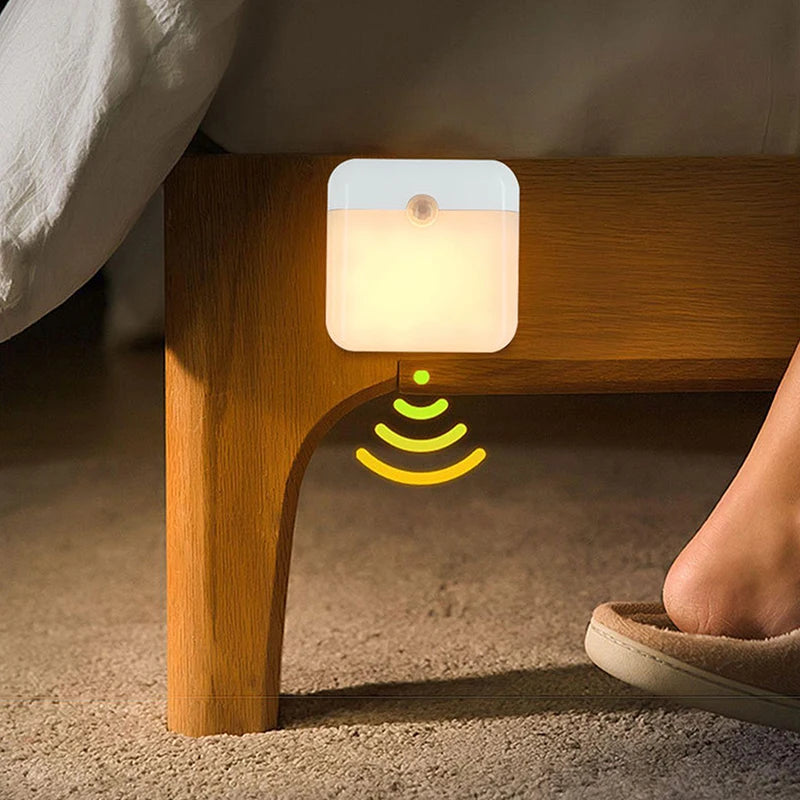 Luz nocturna inalámbrica LED, lámpara de pared recargable con sensor de movimiento humano, para acampar, escaleras de verano, armario, cocina, inodoro