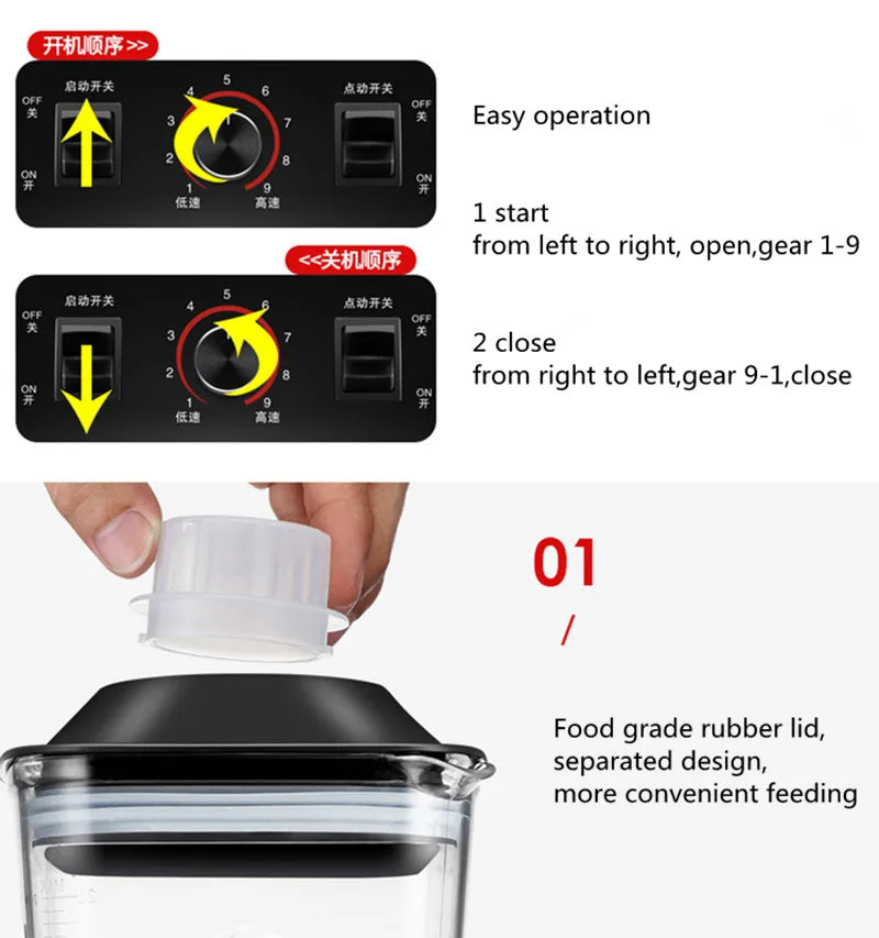 Licuadora Doméstica, Máquina para Leche de Soja, Máquina Trituradora de Gran Potencia, Máquina Comercial para Granizados, Máquina Auxiliar para Alimentos, Máquina para Jugos