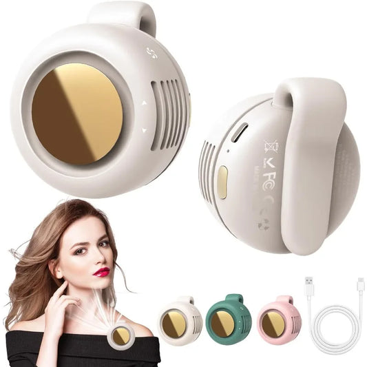 Mini ventilador eléctrico portátil silencioso sin aspas, pequeño ventilador con clip para cintura, mini ventilador sin aspas ajustable de 3 velocidades para exteriores, NUEVO