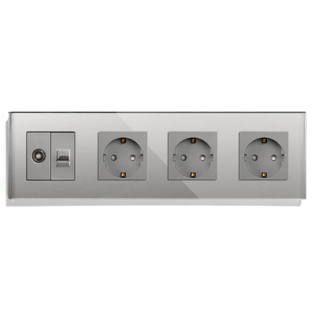 Bingoelec-interruptor de luz inteligente gris y enchufe de pared WiFi con Panel de cristal, interruptores con enchufes para mejorar el hogar