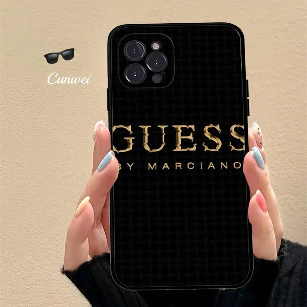 Funda para Teléfono de la Marca de Moda G-Guess para iPhone 17 16 15 16e 14 13 12 11 Pro Max Plus
