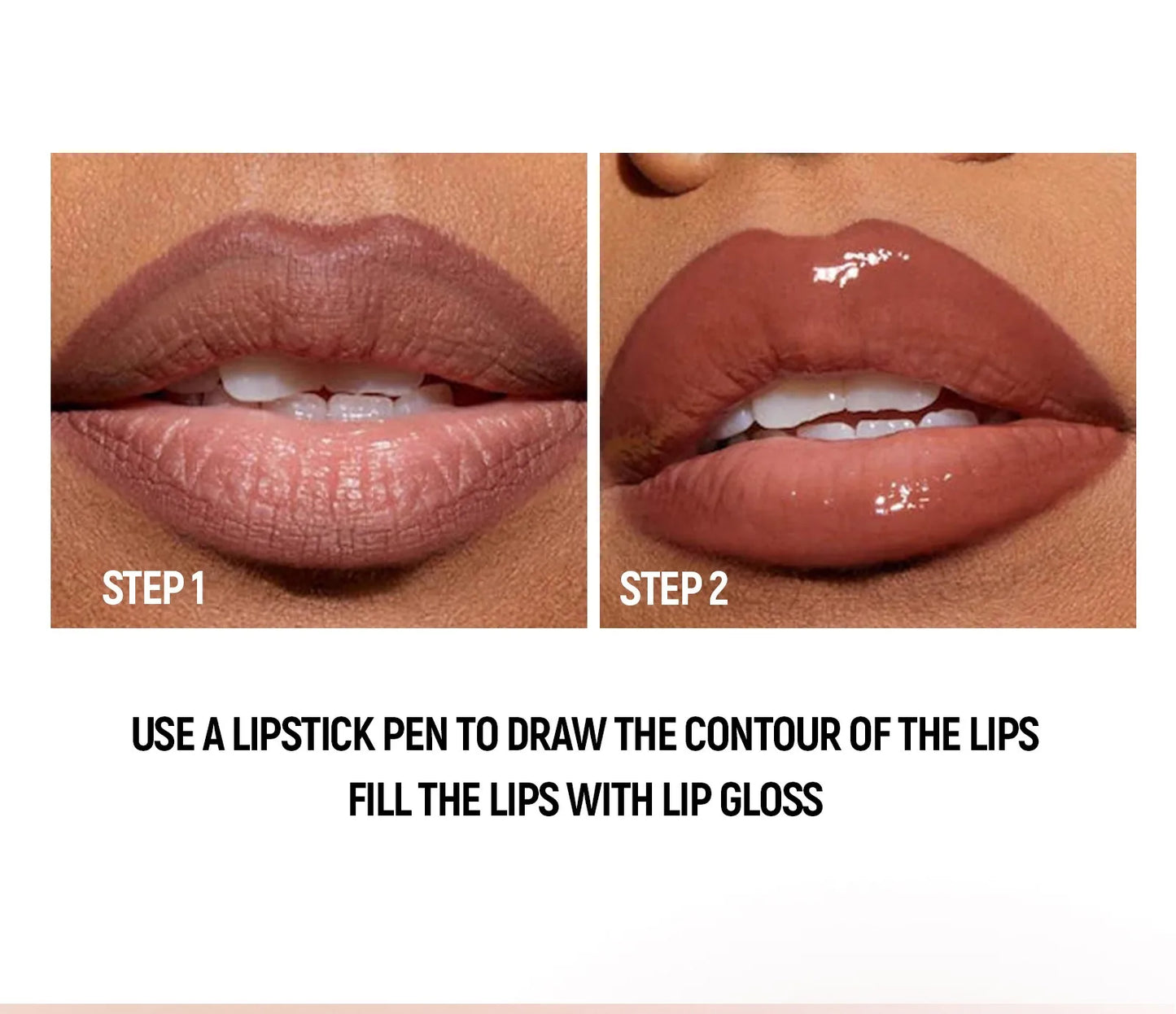 Maquillaje de Labios 2 en 1 Color Rosa Ciruela Oscuro, Delineador de Labios Mate, Brillo Labial Voluminizador con Efecto Espejo, Contorno de Labios Resistente al Agua, Maquillaje No Pegajoso