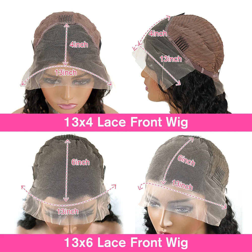 Peluca Frontal de onda profunda de encaje HD 13x6, pelucas de cabello humano rizado transparente con encaje Frontal, pelucas de cabello humano 300% 250% pelucas de encaje de cabello humano completo