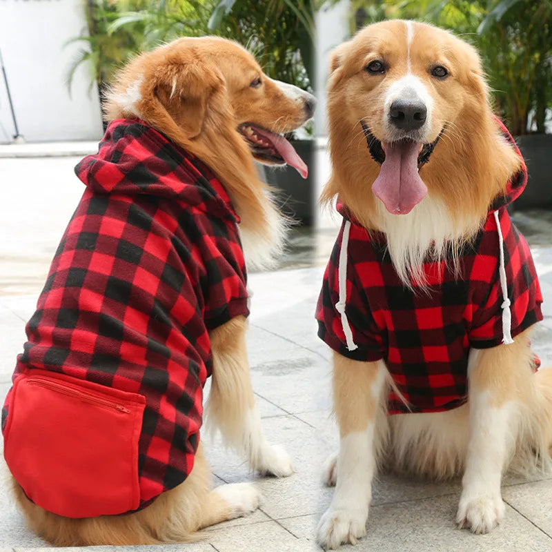 Abrigo de invierno para perros, chaqueta para mascotas, chaleco Reversible a cuadros, ropa para perros en clima frío, ropa para mascotas para perros pequeños, medianos y grandes