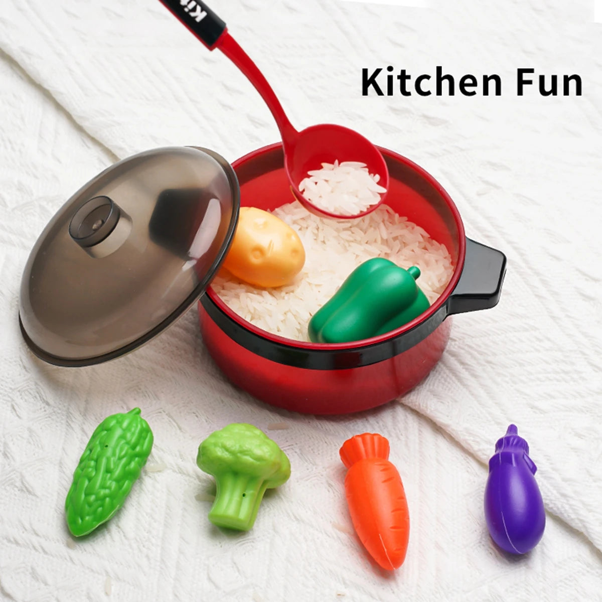 Juego de cocina educativo para niños: utensilios de cocina para juego de imitación con cocina de inducción simulada, juguetes de cocina y corte para niños