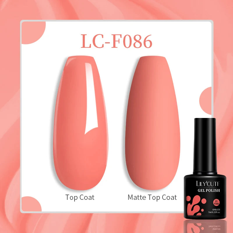 LILYCUTE-esmalte en Gel para uñas, barniz semipermanente para manicura, con LED UV, 129 colores, 7ML