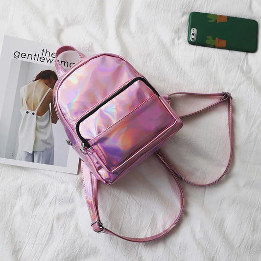 Mochilas para adolescentes rugzak Laser PVC mochila femenina mochila escolar para niñas un bolso Satchel
