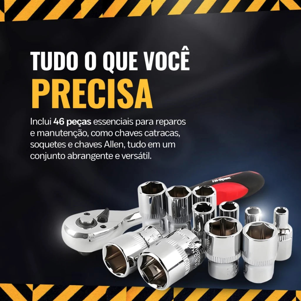 Kit de herramientas profesional 46 piezas Forjadas enchufes de alta calidad Durabilidad Durabilidad garantizada