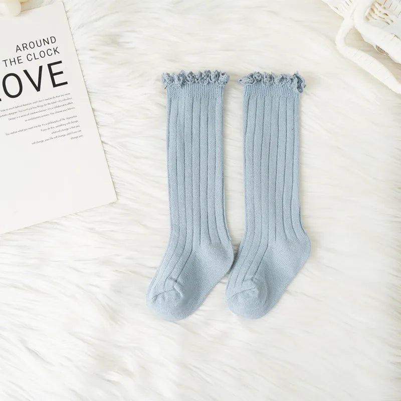 Calcetines Largos con Encaje para Niñas