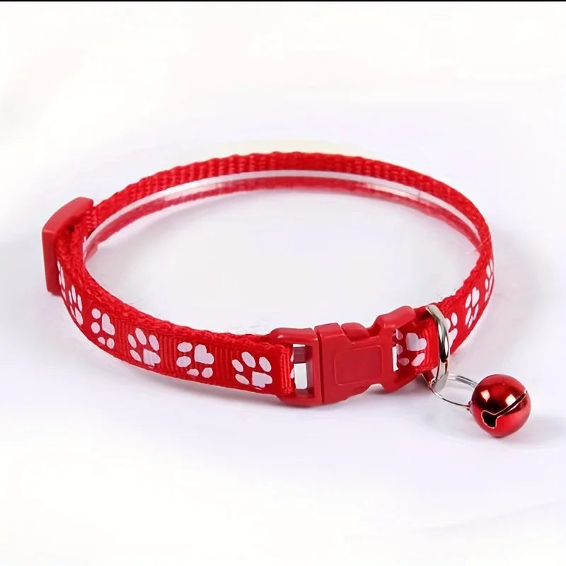 Collar de Moda para Gatos, con Patrón Colorido y Campana, Ajustable, para Gatos y Gatitos, Collar con Anillo DIY, Accesorios para Mascotas