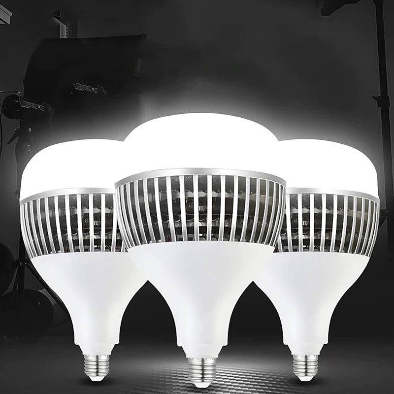 Bombilla LED E27 de alta potencia, 220V, luz superbrillante de ahorro de energía para el hogar, garaje, almacén, oficina, iluminación interior