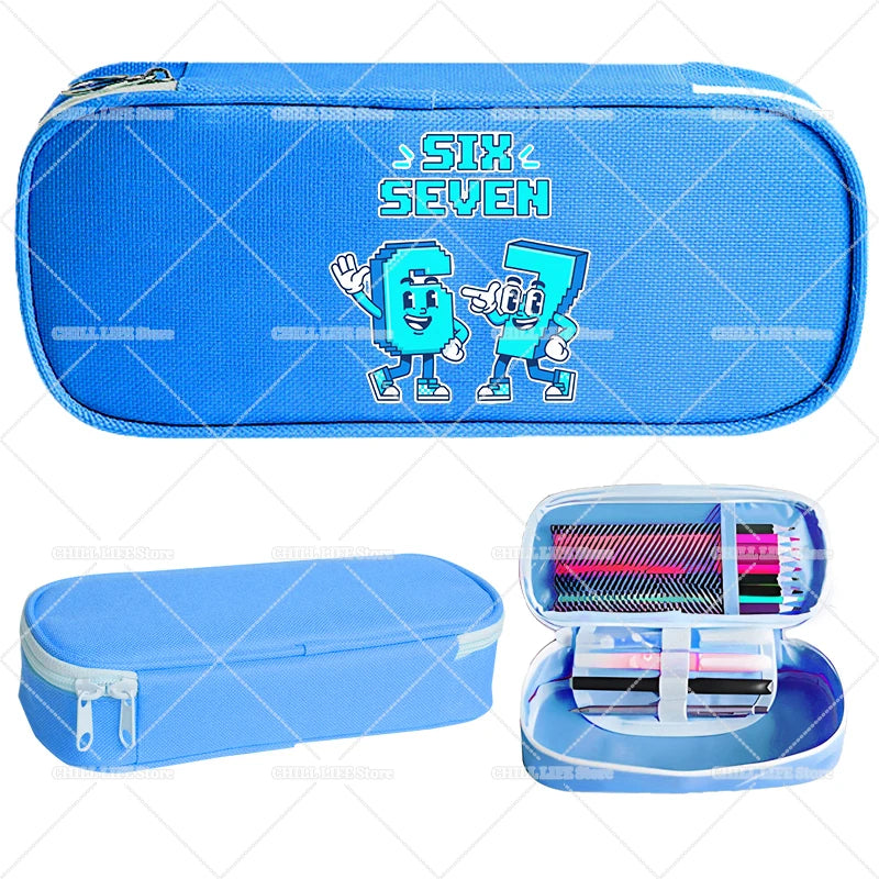 Estuches para lápices Ruba A Brainrot, dibujos animados 67 Six Seven, bolsas para bolígrafos de gran capacidad, bolsa para lápices para niños y niñas, suministros de papelería escolar, regalo