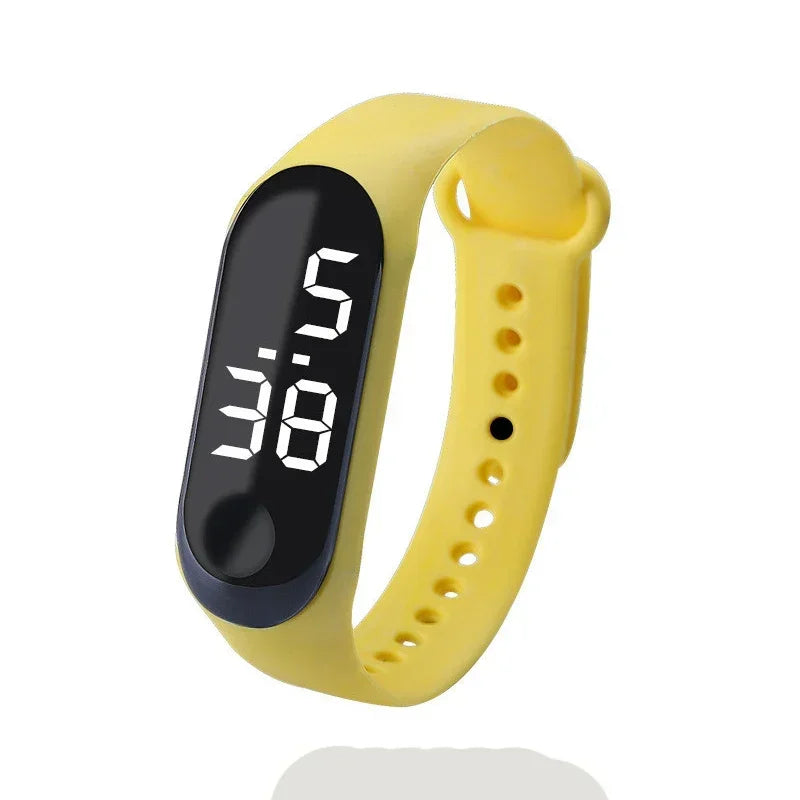 Reloj deportivo resistente al agua para niños, reloj Digital LED con pantalla táctil inteligente, correa de silicona de dos tonos, reloj para hombres y mujeres, reloj para estudiantes