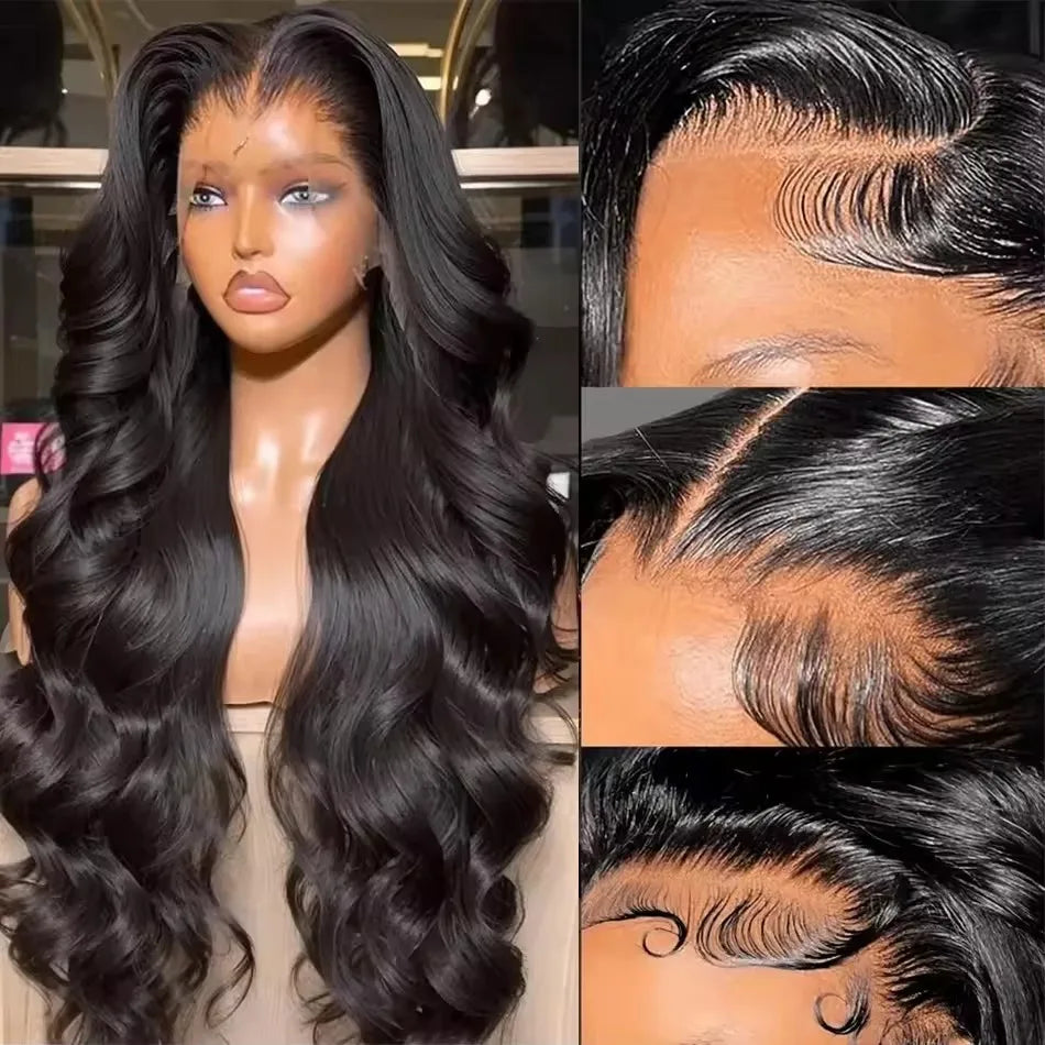 Peluca de cabello humano ondulado de 40 pulgadas, 13x4 13x6, con encaje frontal transparente HD, pelucas de cabello humano con encaje frontal 360 para mujeres negras