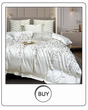 Juego de ropa de cama de lujo para Hotel, funda de edredón con bordado de Color sólido, Sábana plana/ajustada, fundas de almohada, tamaño Queen y King, 100% algodón