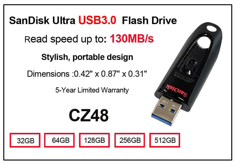 Unidad flash USB SanDisk USB 3,0, 512GB, 256GB, 128GB, 64GB, 32GB, Super Mini Pen Drive, memoria USB de alta velocidad usb3.1, disco U