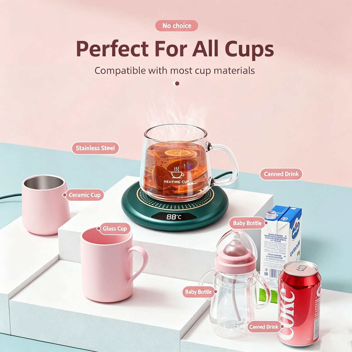 Nuevo Posavasos Calefactor USB con Temperatura Constante, Calentador Inteligente para Tazas de Café y Leche, Calentador Térmico Automático para Oficina y Hogar