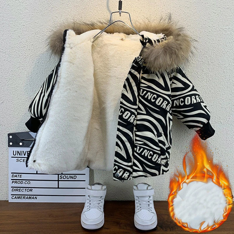 Abrigo para niños, chaqueta, prendas de vestir, Tops de algodón, moda 2023, grueso, además de terciopelo, abrigo de talla grande para invierno y otoño, ropa para niños