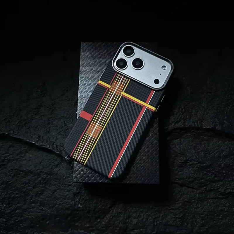 Funda Magnética con Textura de Fibra de Carbono para iPhone 17, 17 Pro Max, 16 Pro, 15, 14, 13, Ultrafina, con Lente de Aleación, Carga Inalámbrica, Carcasa Rígida