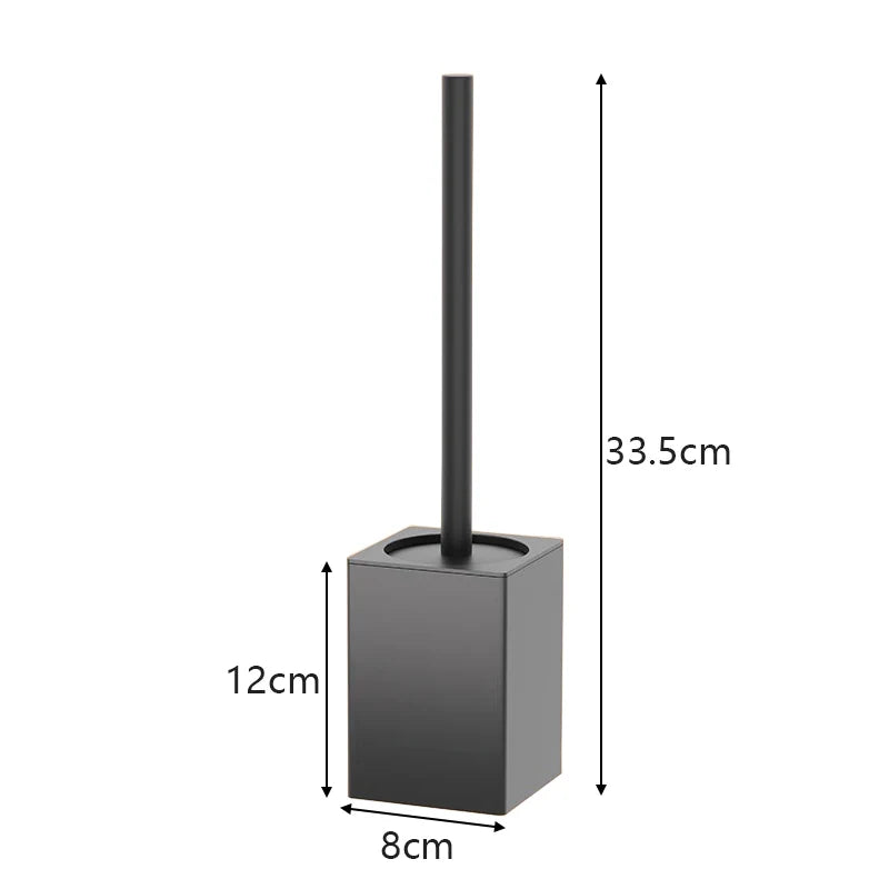 Soporte para escobilla de baño, herramientas de limpieza del hogar montadas en la pared, sin perforación, instalación espacial, cepillos de baño de aluminio WB8712
