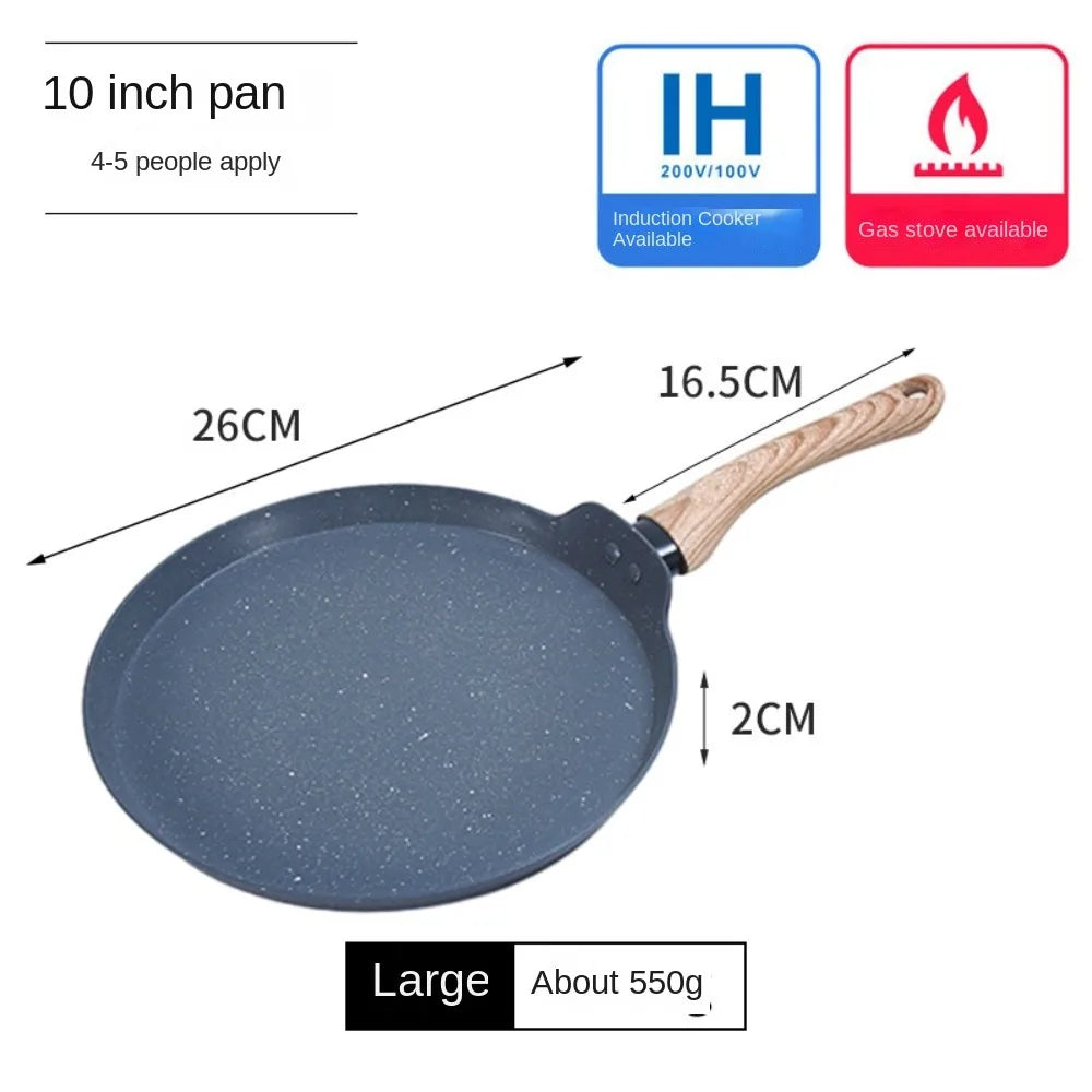 Olla para panqueques japonesa duradera de 6/8/10 pulgadas, sartén antiadherente fácil de limpiar, cocina para desayuno, Cocina de Inducción de Gas