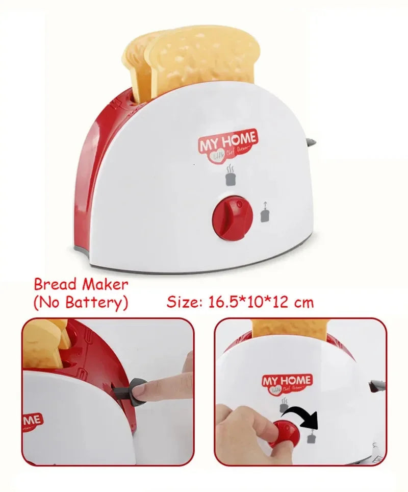 Electrodomésticos de cocina, juguetes, juego de cocina para niños, juego de cocina, accesorios para casa de muñecas, licuadora, cafetera, máquina mezcladora, tostadora