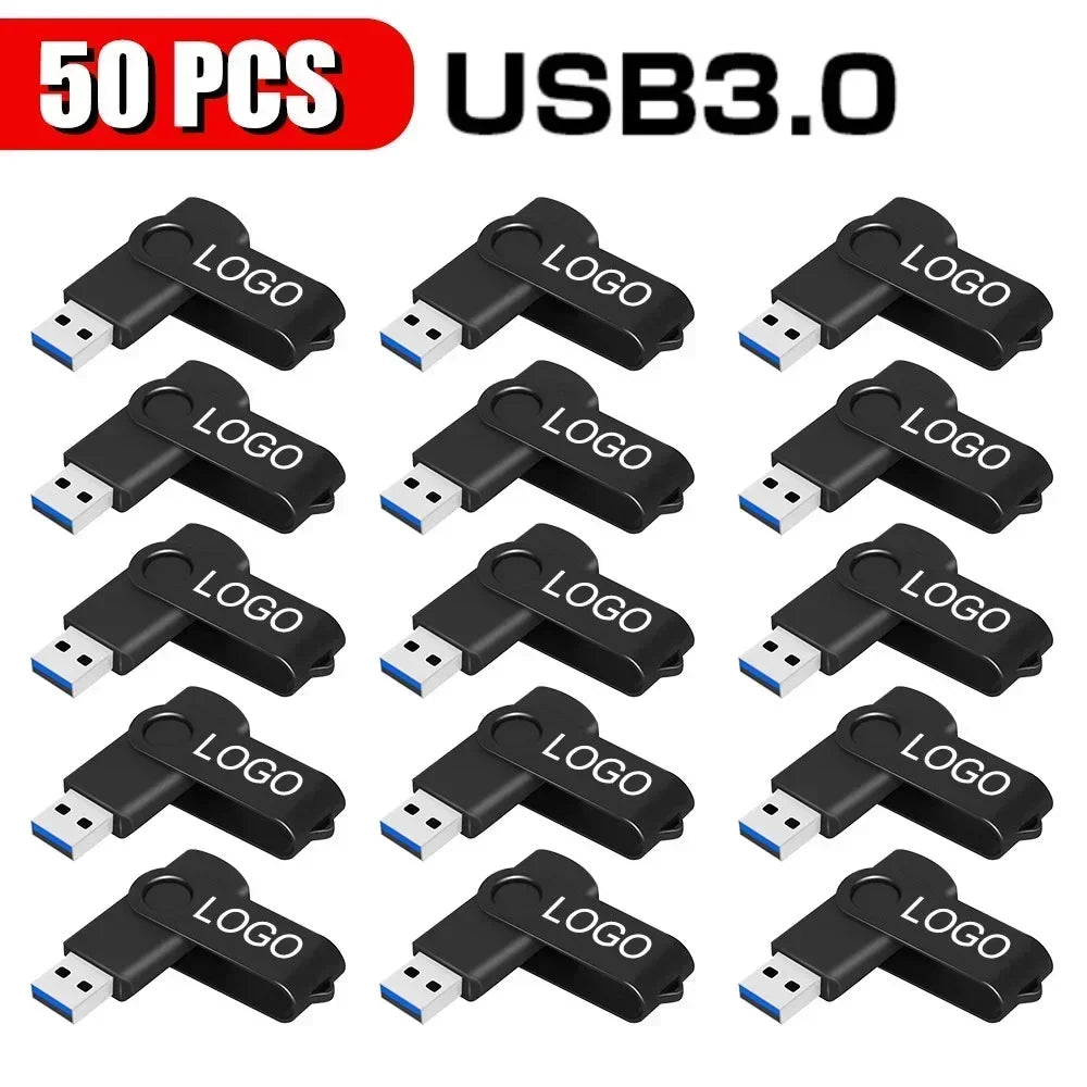 10/20/50 unids/lote unidad Flash USB 3,0 nueva unidad de bolígrafo giratoria 8GB16GB32GB64GB logotipo personalizado gratis memoria Stick regalo de negocios creativo
