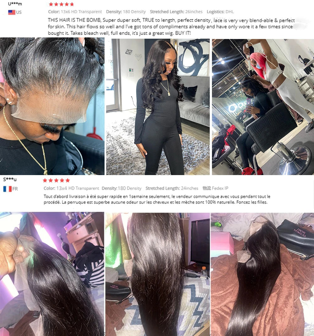 Peluca frontal de encaje HD 13x6 13x4, peluca frontal de encaje de cabello humano de 30 pulgadas, lisa como un hueso, pelucas de cabello humano con encaje transparente, peluca con cierre HD 4x4