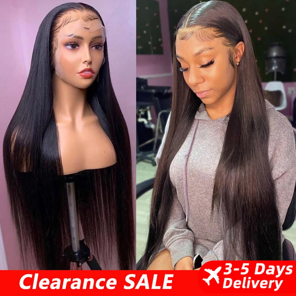 HD Transparent 13x6 Lace Front Human Hair Wigs For Women Pre Plucked Raw Indian Bone Straight Lace Frontal Human Hair Wigs